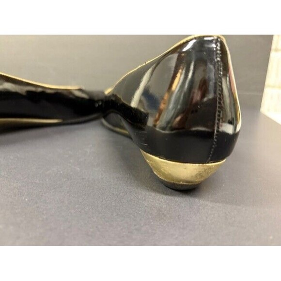 Bally Women's Patent Flats Black  Gold  SZ 9 N Luxury - Picture 13 of 16